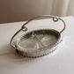 Vintage Aluminum Looped Handle Dish with Glass Insert