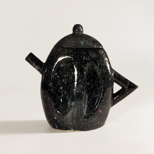 Vintage Postmodern Clay Teapot