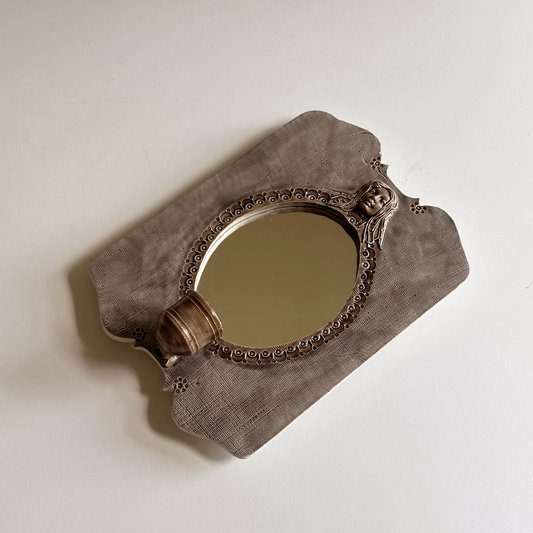 Vintage Sculpted Art Nouveu-Style Mirrored Sconce, Signed