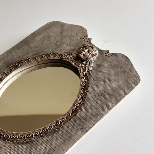 Vintage Sculpted Art Nouveu-Style Mirrored Sconce, Signed