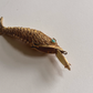 Vintage Gold-Plated Sterling Silver Articulated Fish Pendant Locket