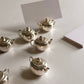 Vintage Silver-Plated Teapot Placecard Holders, S/6