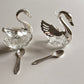 Vintage Silver-Plated Swan Condiment Dish with Spoon