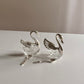 Vintage Silver-Plated Swan Condiment Dish with Spoon