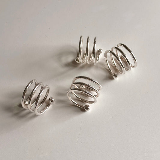 Vintage Silver-Plated Looped Napkin Rings, S/4