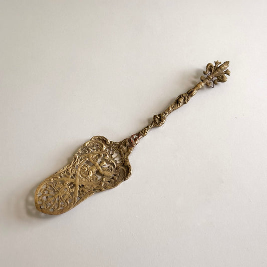 Antique Italian Brass Cake Serving Utensil