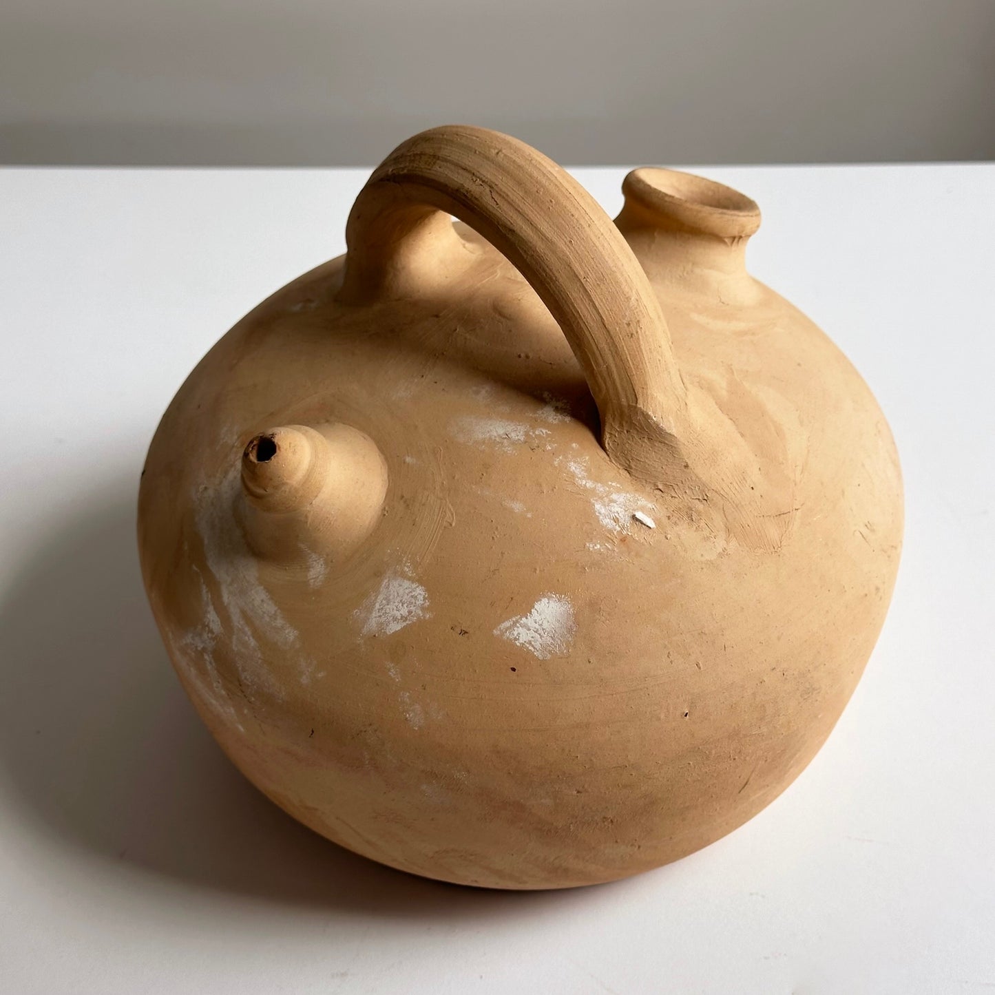 Vintage Handcrafted Clay Squat Botijo Vessel