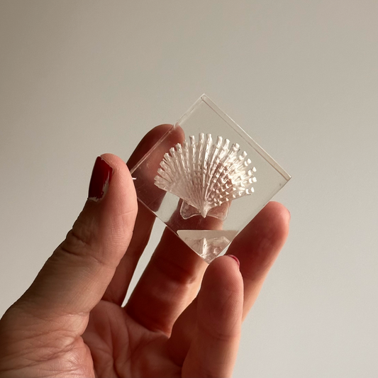 Petite Vintage Lucite Shell Paperweight