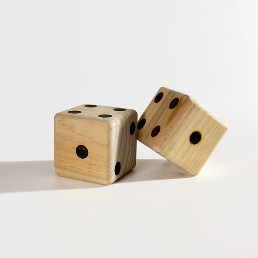 Large Wood Dice, Pair