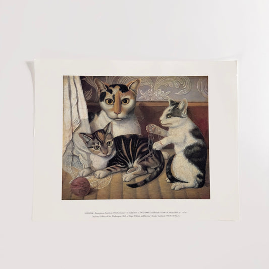 Cat and Kittens Fine Art Print