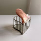 Vintage Handcrafted Glass Box with Hinged Shell Lid