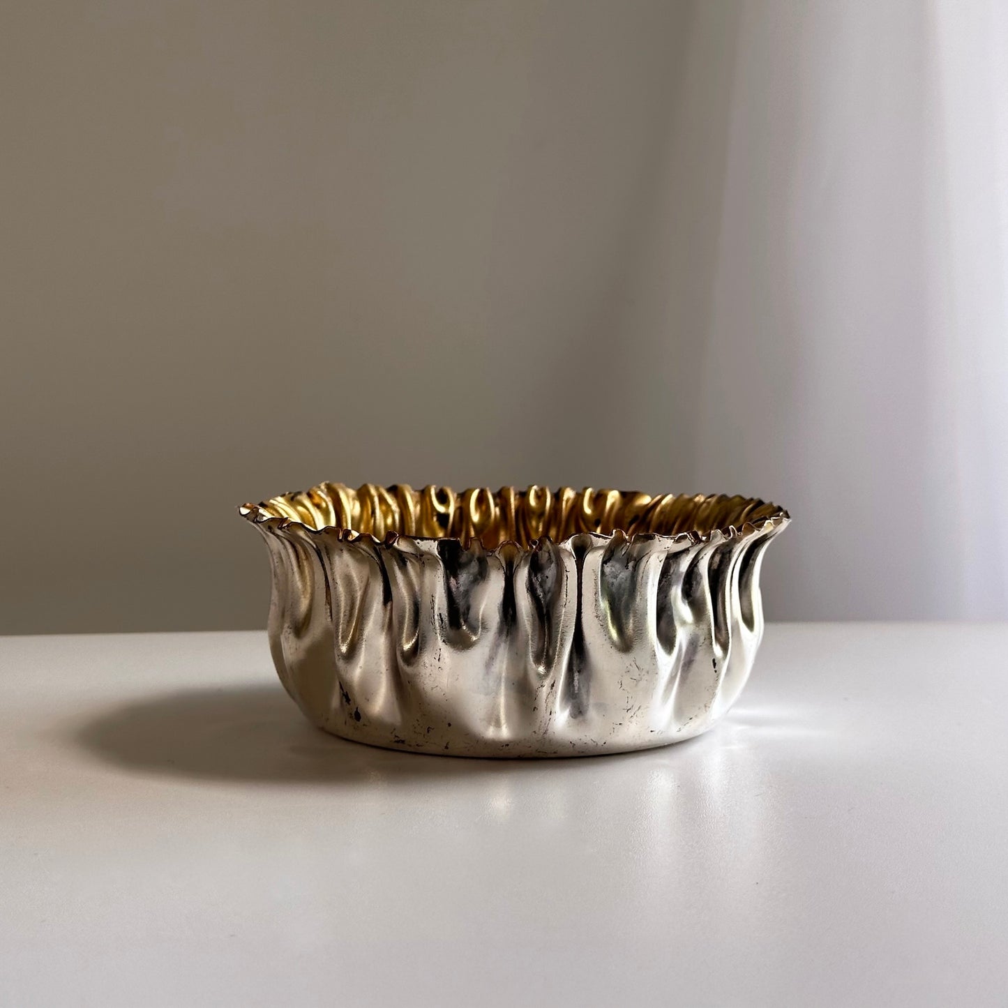 Vintage Silver Plated Crumpled Catchall Dish