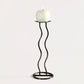 Postmodern-style Wavy Metal Candleholder