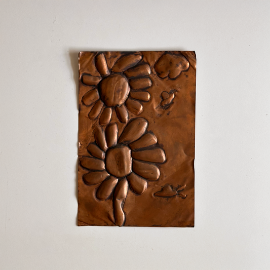 Handcrafted Copper Floral Panel Wall Art