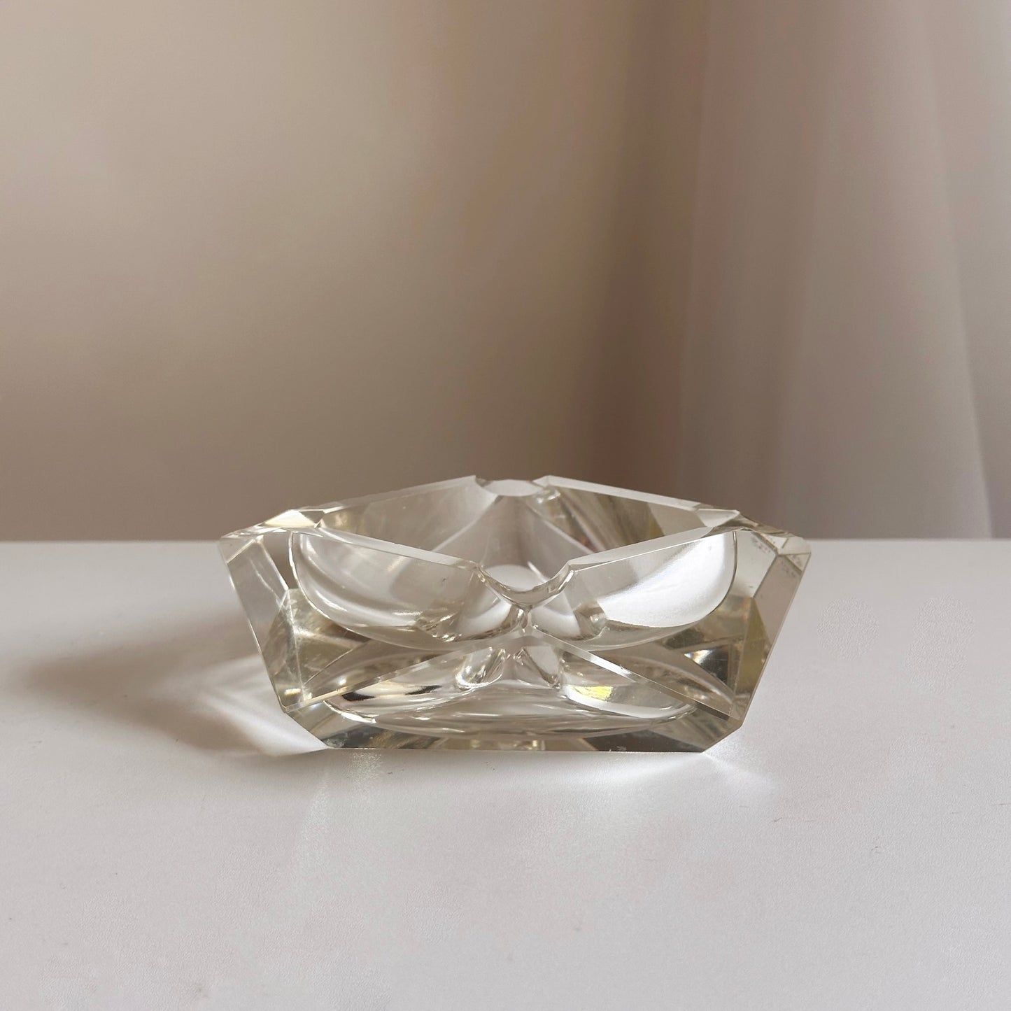 Vintage Cut Glass Geometric Catchall