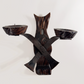 Vintage Brutalist Iron and Wood Sconce