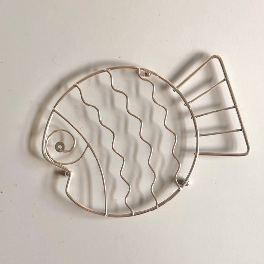 Vintage Stainless Steel Fish Trivet