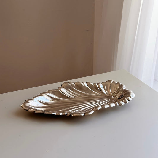 Vintage Silver Flared Shell Long Tray or Catchall