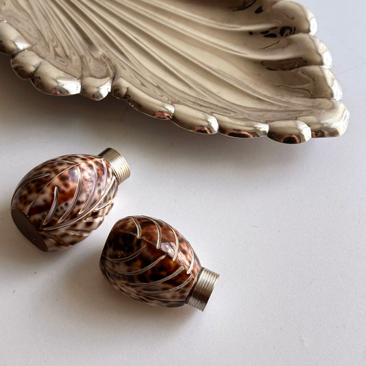 Vintage Handmade Shell S&P Shakers