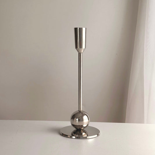 Silver Tone Sphere Candleholder