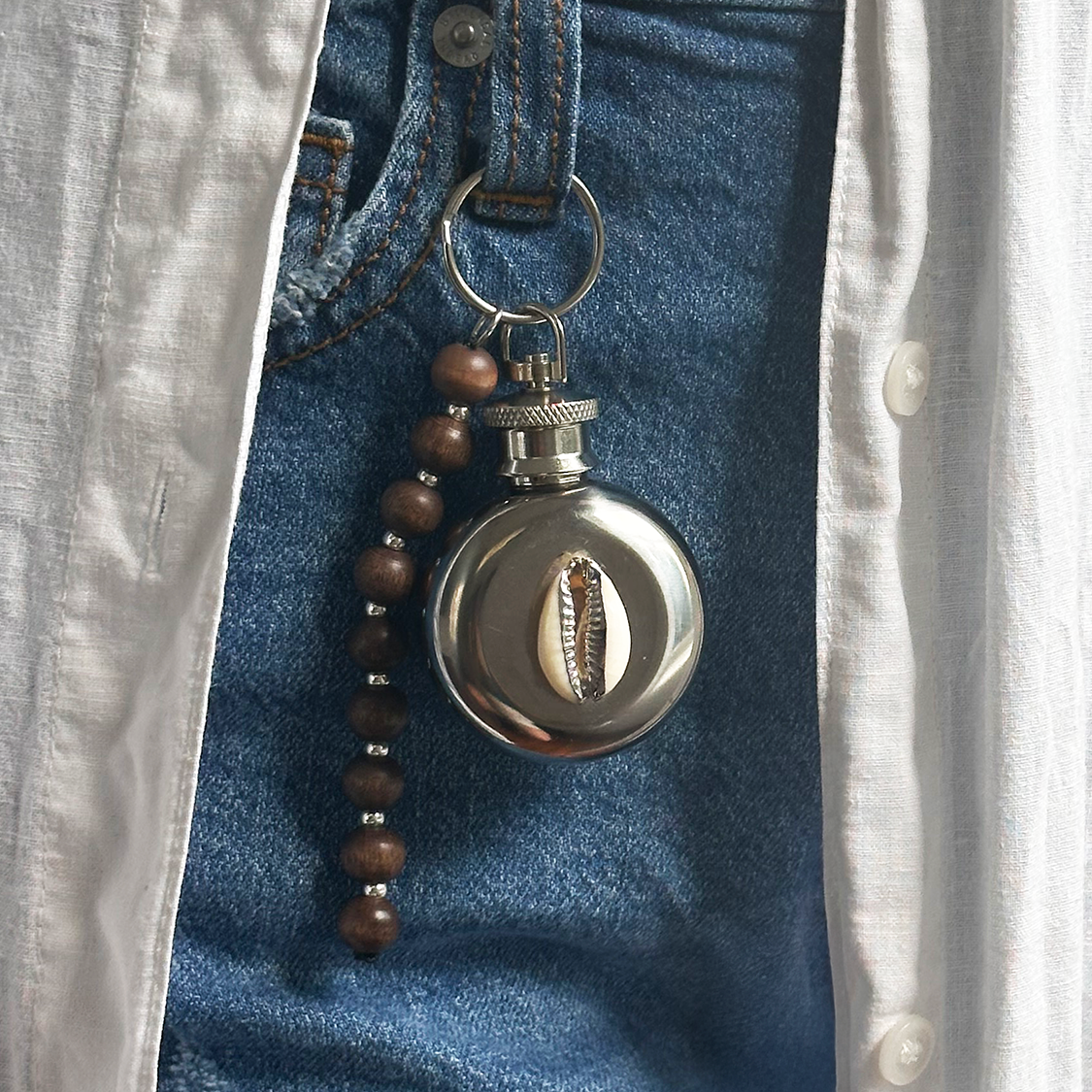 Mini Shell Flask Bag Charm
