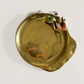 Handcrafted Vintage Brass Catchall with Clay Details, Signed