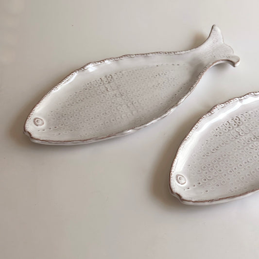 Glazed Ceramic Fish Dish Pair