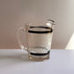 Vintage Black and White Crosshatch Glass Pitcher