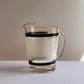 Vintage Black and White Crosshatch Glass Pitcher