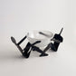 Handcrafted Iron Twin Sculptural Bowl and Stand