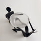 Handcrafted Iron Twin Sculptural Bowl and Stand
