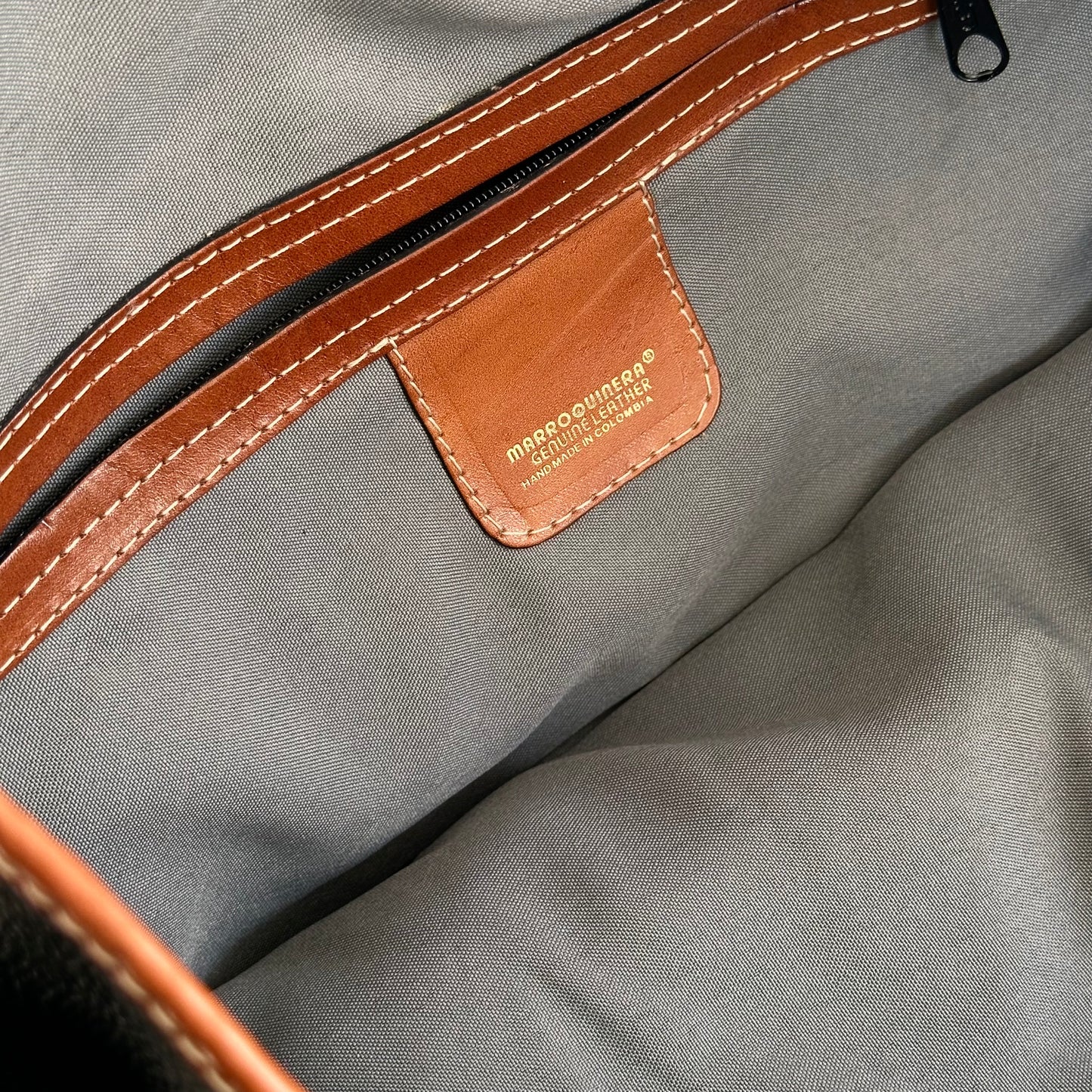 Marroquinera Leather Tote Bag, Handmade in Columbia