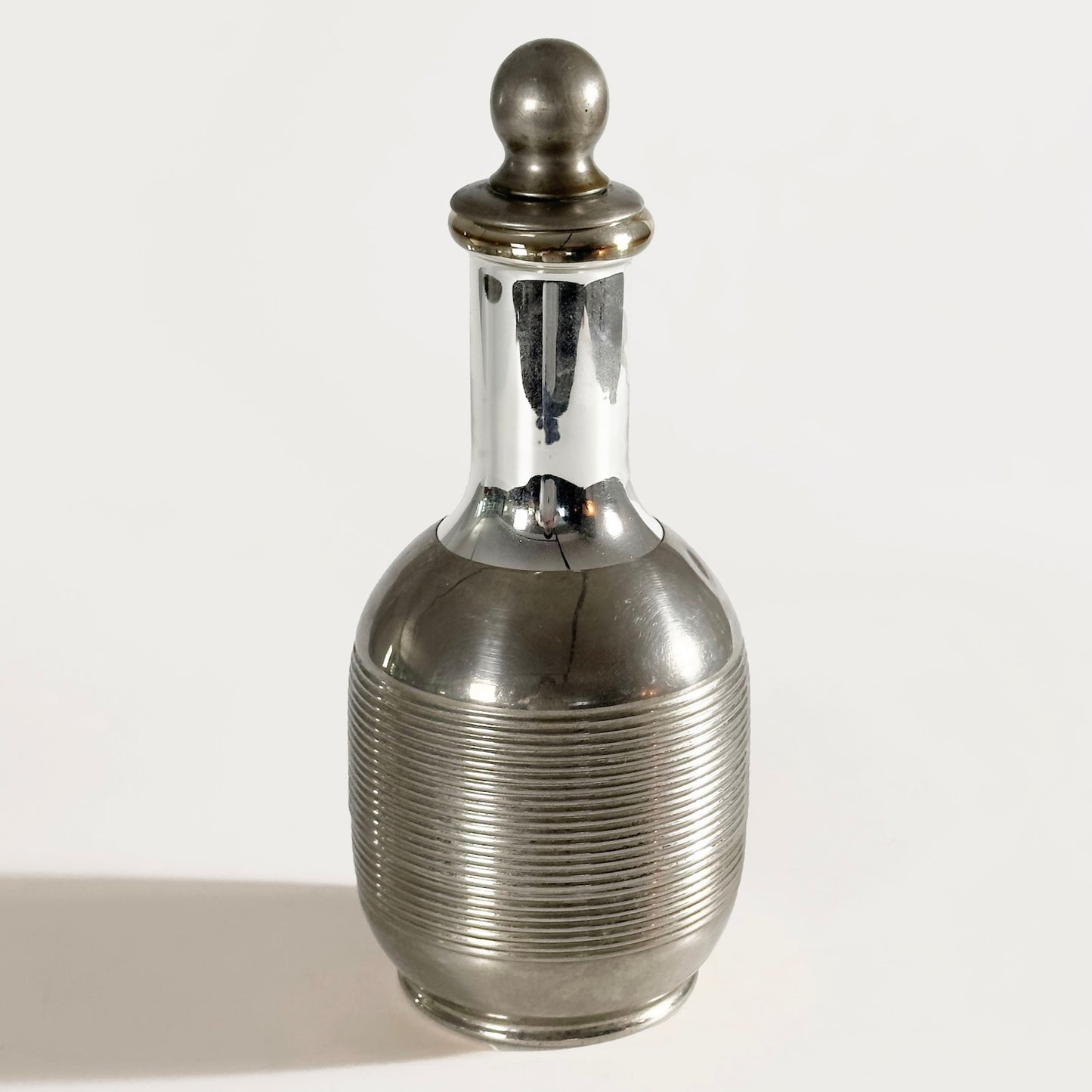 Vintage Deco-Style Glass Insulated Chrome Decanter