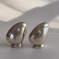 Vintage Silver Clamshell Salt and Pepper Shaker Set