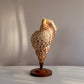 Vintage Handcrafted Triton Conch Lamp on Brass and Wood Base