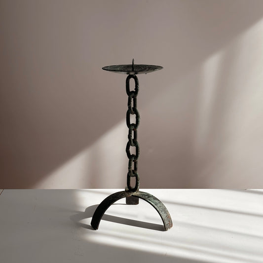 Vintage Brutalist Chain Candleholder