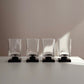 Vintage Glasses with Black Square Base, S/4