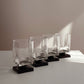 Vintage Glasses with Black Square Base, S/4
