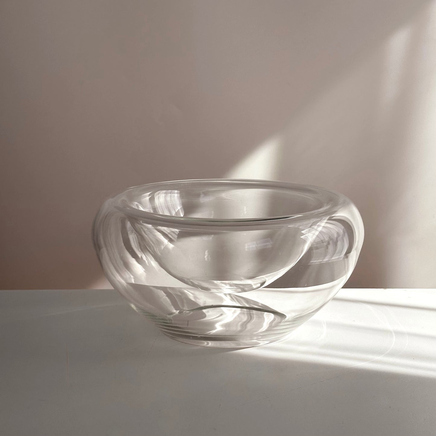 Handcrafted Double Sided Floating Glass Bowl, Made in Poland
