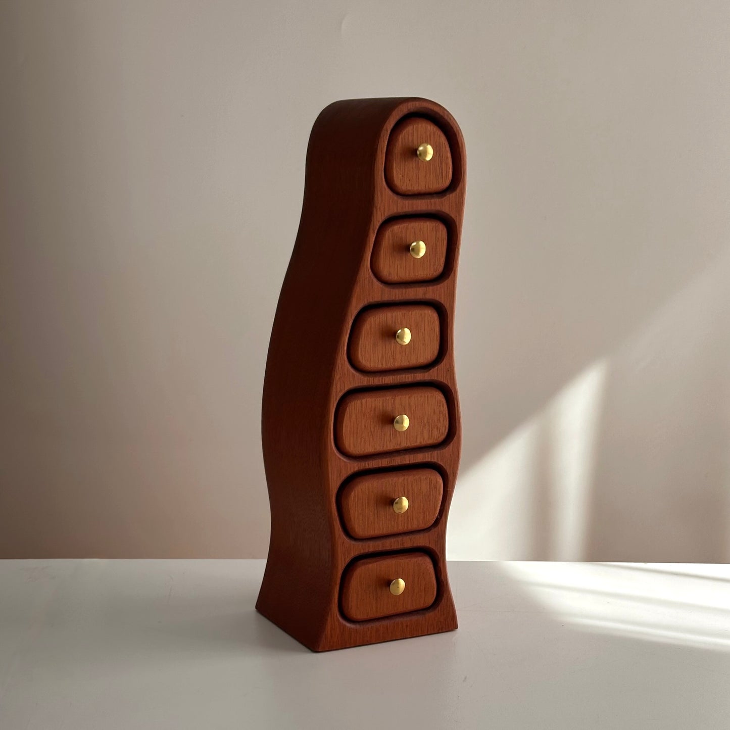 Handcrafted Wavy Wood Jewelry Box
