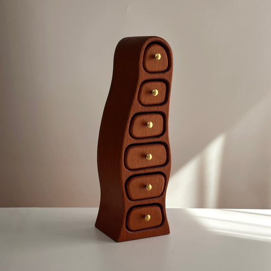 Handcrafted Wavy Wood Jewelry Box