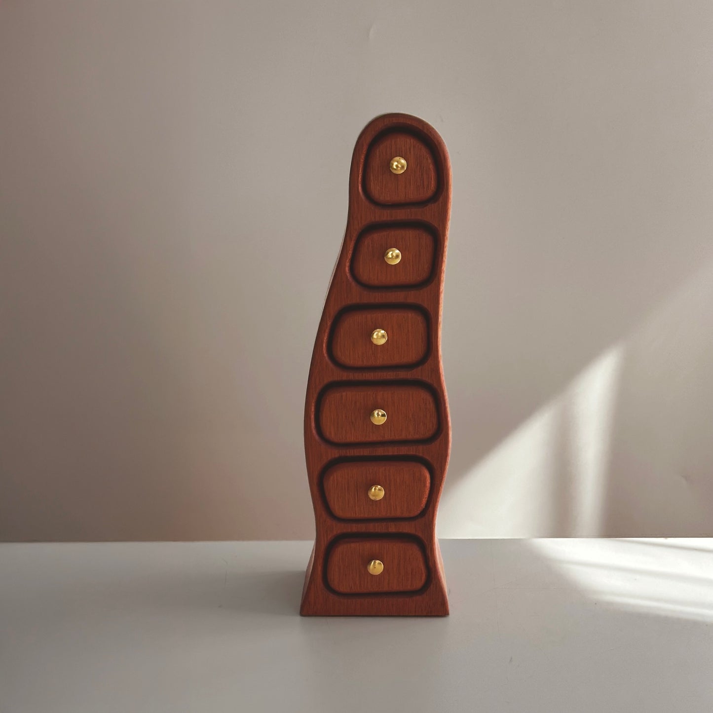 Handcrafted Wavy Wood Jewelry Box