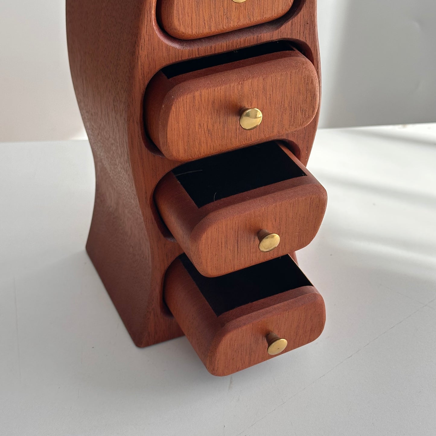 Handcrafted Wavy Wood Jewelry Box