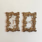 Vintage Ornate Cast Metal Gold Switchplates, Pair