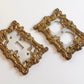 Vintage Ornate Cast Metal Gold Switchplates, Pair