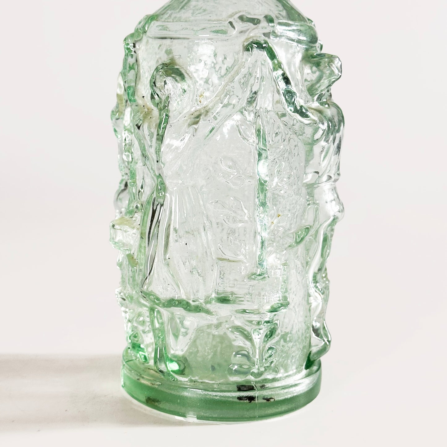 Vintage Sculptural Glass Bottle with Dancers