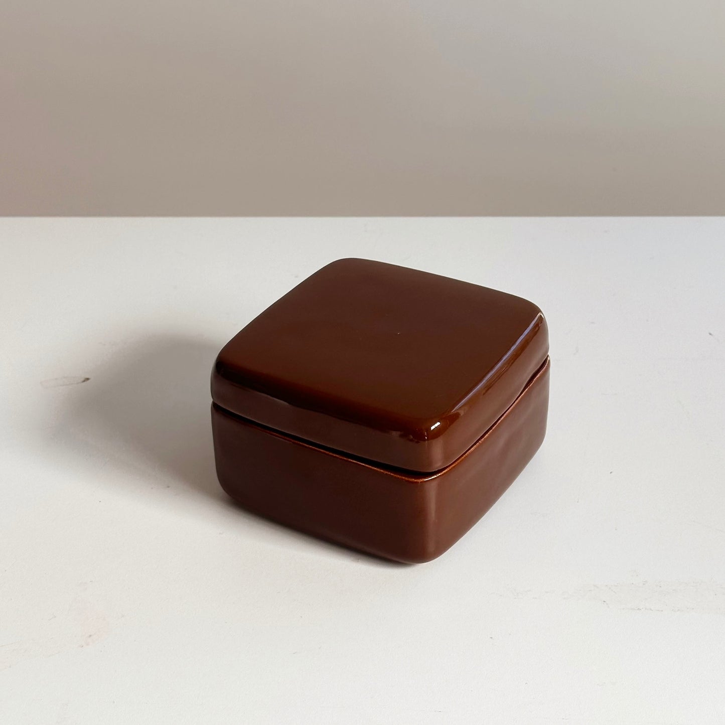 Vintage Haeger Chocolate Ceramic Stash Box