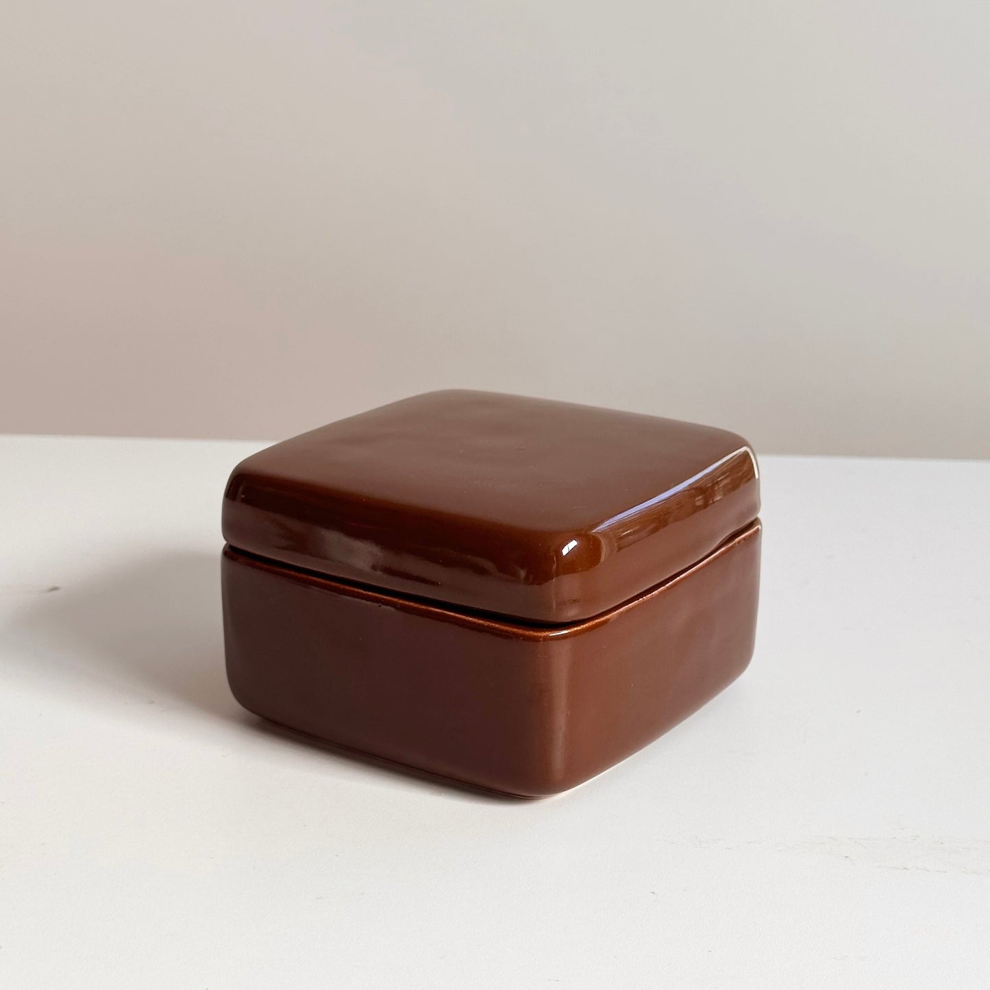 Vintage Haeger Chocolate Ceramic Stash Box