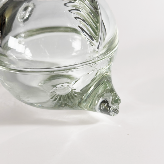 Vintage Anchor Hocking Glass Fish Spherical Box