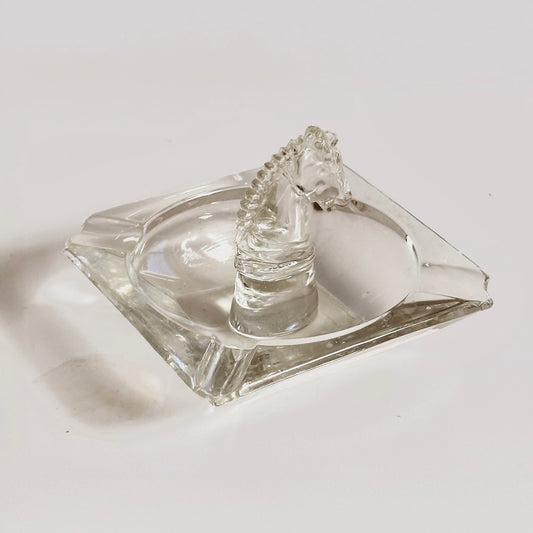 Vintage Glass Horse Ashtray or Catchall